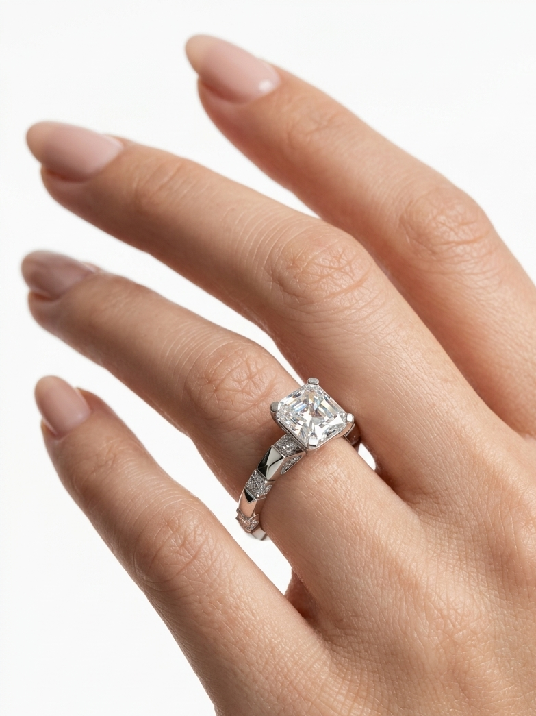 Diamond Rings Celestial V Crown with Baguette Accents