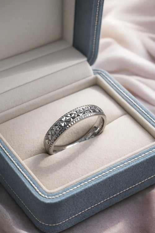 925 Silver Antique Engraved Band Rings | Vintage Pattern Mens Daily Wear Statement Ring