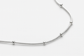 925 Sterling Silver Snake Chain Necklace with Bead Accents for Women | Minimalist Silver Chain
