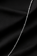 925 Sterling Silver Snake Chain Necklace with Bead Accents for Women | Minimalist Silver Chain