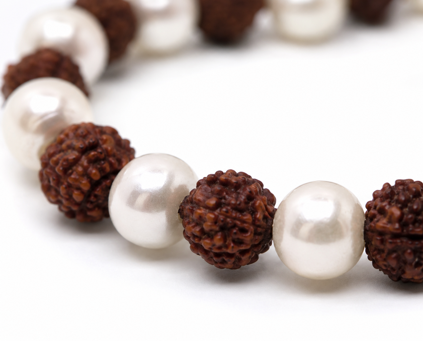 Rudraksha & Pearl Bracelet | Spiritual Healing Jewellery