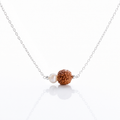 925 Sterling Silver Rudraksha & Freshwater Pearl Necklace | Spiritual Minimalist Chain Necklace for Women