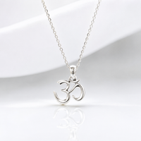 925 Sterling Silver Om Pendant Necklace | Sacred Aum Symbol Pendant for Men & Women