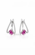 Pink Radiance Geometric 925 Sterling Silver Earrings