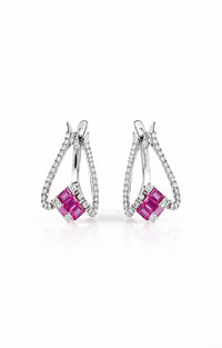Pink Radiance Geometric 925 Sterling Silver Earrings