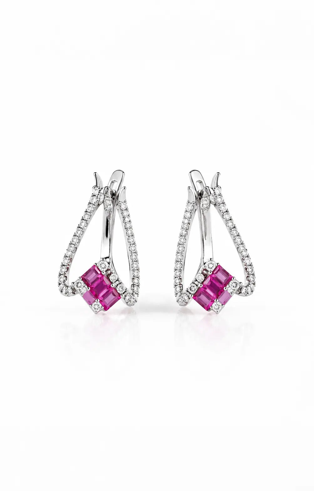 Pink Radiance Geometric 925 Sterling Silver Earrings
