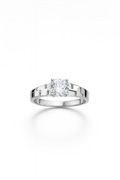 Luxury Silver Engagement Rings with Round Solitaire Stone – Premium Polished Jewelry Style