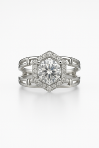 Aurora Citadel Diamond Rings in Precision Crafted Sterling Silver Splendour