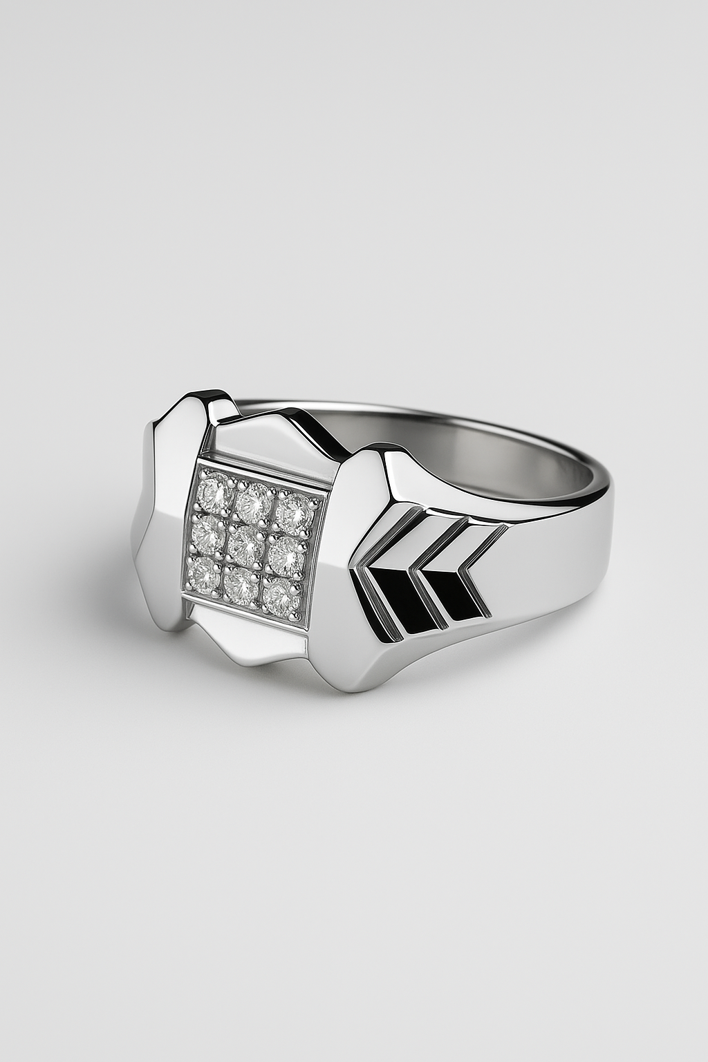Dynasty Apex Diamond Rings in Sculpted Sterling Silver Command
