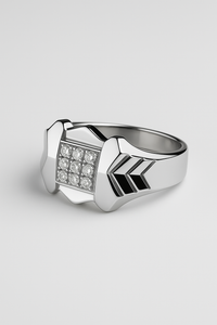 Dynasty Apex Diamond Rings in Sculpted Sterling Silver Command