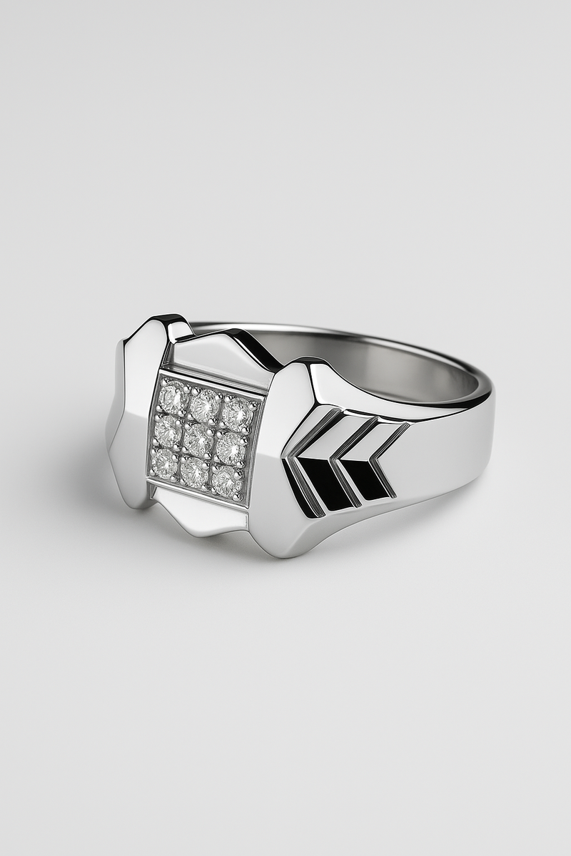 Dynasty Apex Diamond Rings in Sculpted 925 Sterling Silver Command