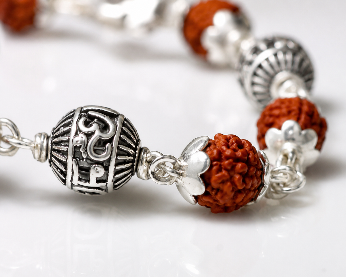 Rudraksh Silver Bracelet | 925 Sterling Silver | S.K Jewellers