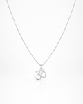 Silver necklace with a pendant on a white background