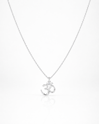 Silver necklace with a pendant on a white background