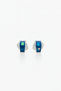 Azure Dream: Captivating Blue Stone Oxidised Silver Stud Earrings