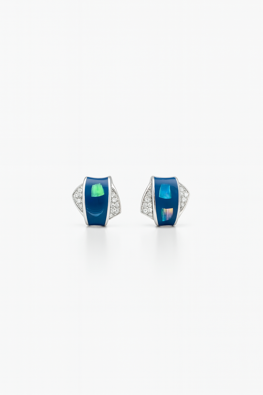 Azure Dream: Captivating Blue Stone Oxidised Silver Stud Earrings