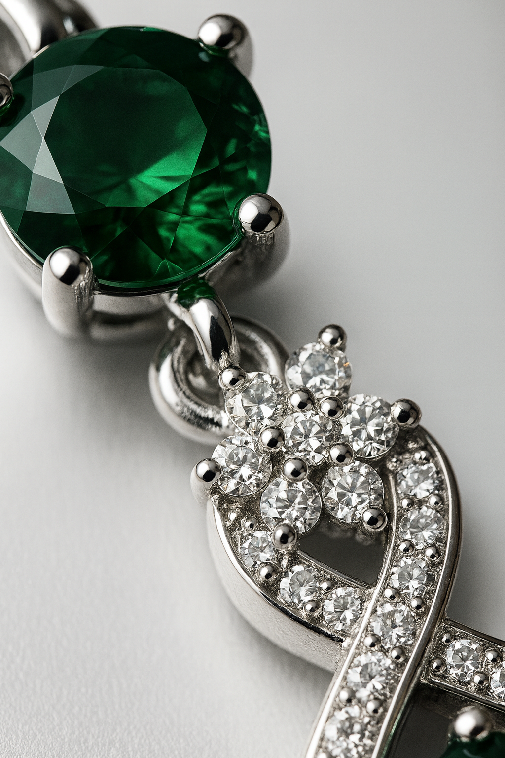 Emerald Radiance: Exquisite Oxidised Silver Drop Earrings
