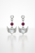 Wings of Serenity: Heartfelt Oxidised Silver Winged Earrings