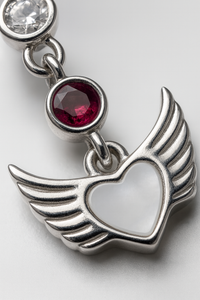 Wings of Serenity: Heartfelt Oxidised Silver Winged Earrings