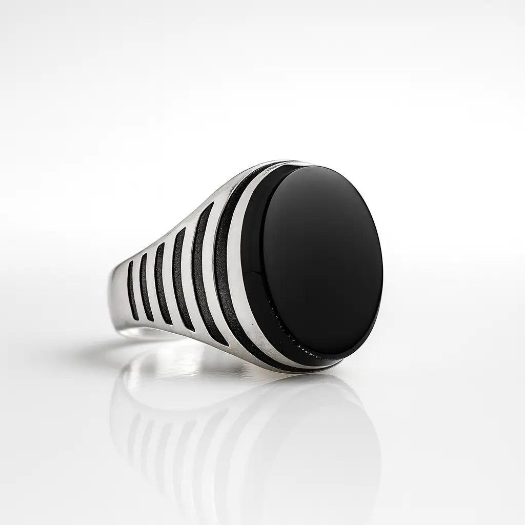 The Alpha Ring — Premium 925 Pure Silver Men’s Rings with Deep Black Onyx