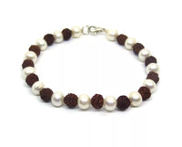 Rudraksha & Pearl Bracelet | Spiritual Healing Jewellery