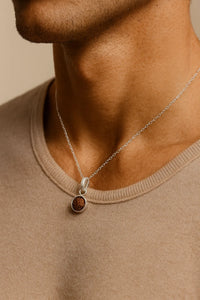 Natural Rudraksh in a Minimal Silver Luxe Shell