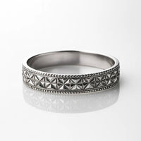 925 Silver Antique Engraved Band Rings | Vintage Pattern Mens Daily Wear Statement Ring