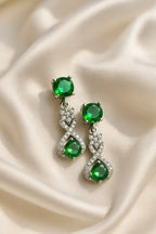 Emerald Stone 925 Sterling Silver Drop Earring for Women