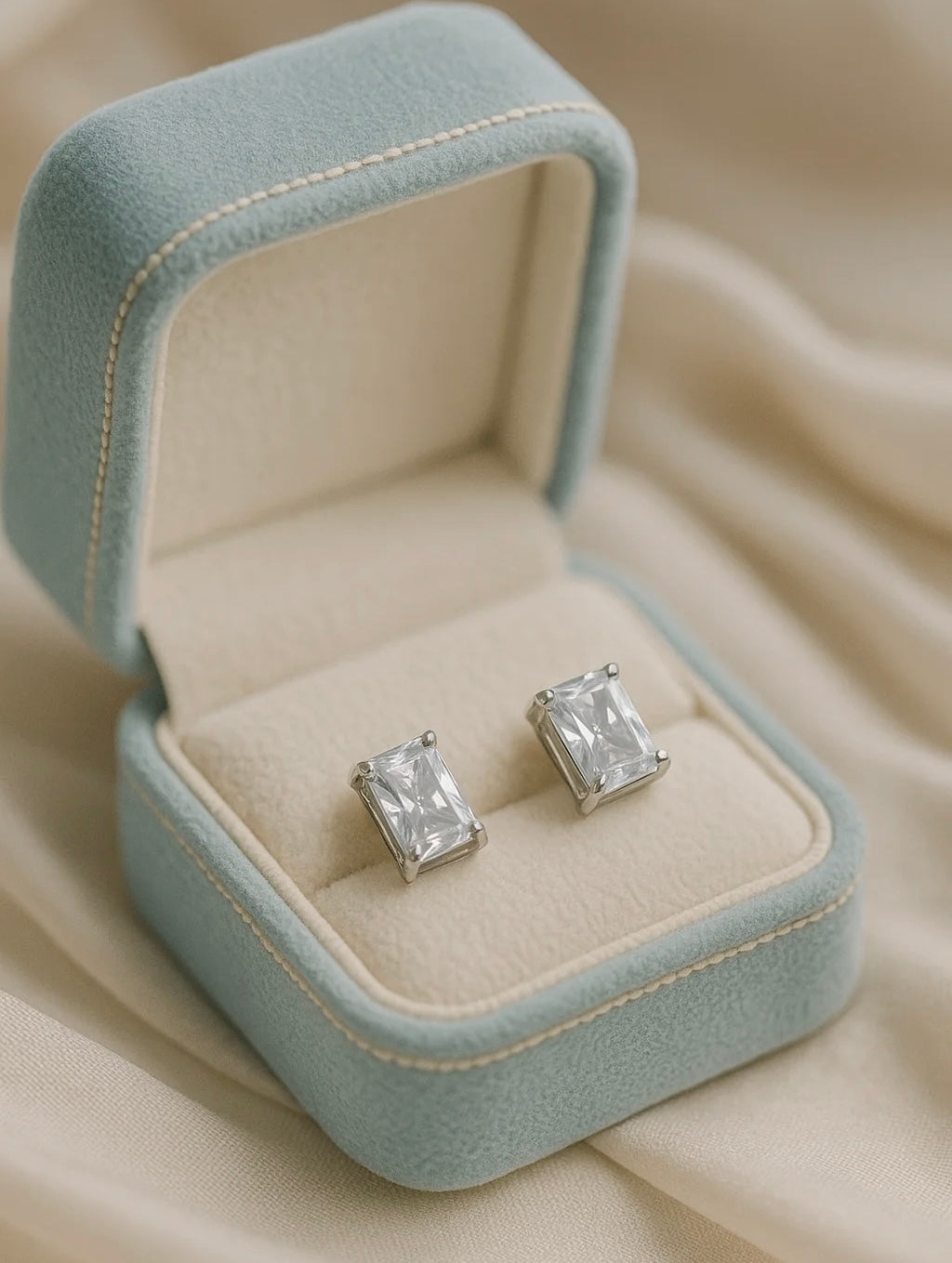 Pure 925 Silver white Zercon studs- Earring for Women