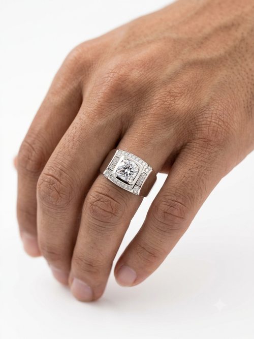 925 Sterling Silver Diamond Statement Rings