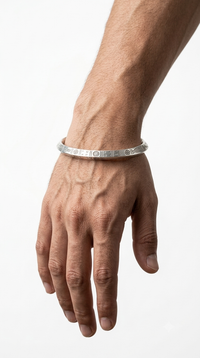 999 Pure Silver Mens Kada Handcrafted Band with Engraved Detailing