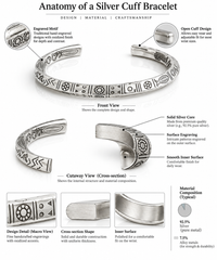 999 Pure Silver Mens Kada Handcrafted Band with Engraved Detailing