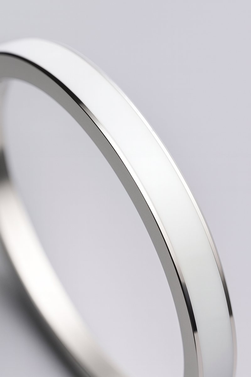 925 Silver Mens Kada Sculpted Curve with Mirror Polish