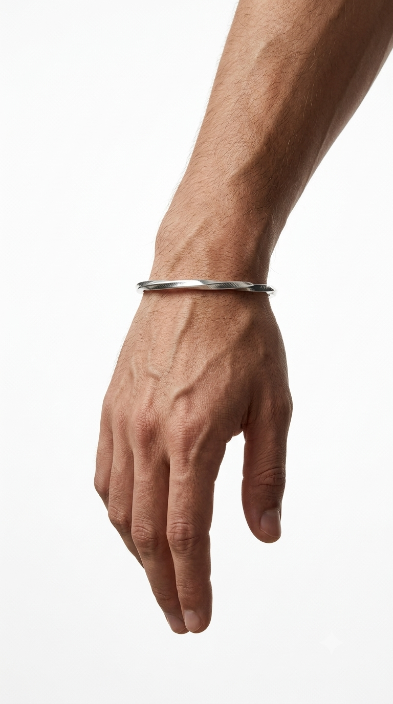 999 Pure Silver Kada for Men | Traditional Silver Bracelet – S.K. Jewellers