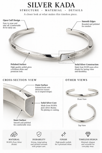 999 Pure Silver Kada for Men | Traditional Silver Bracelet – S.K. Jewellers