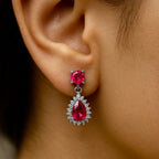 Premium Ruby Teardrop Dangle Earring | Women jewelry