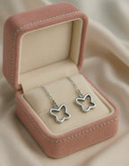Minimalist Sterling Silver Butterfly Dangle Earring for Women – Delicate Chain Drop Earring