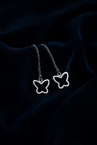Minimalist Sterling Silver Butterfly Dangle Earring for Women – Delicate Drop Earring
