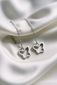 Minimalist Sterling Silver Butterfly Dangle Earring for Women – Delicate Drop Earring