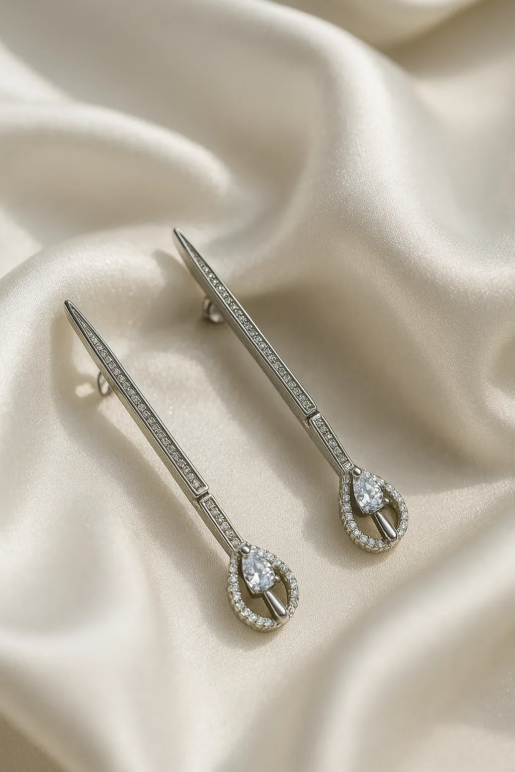 Pure 925 Silver Long Teardrop Earring for Women