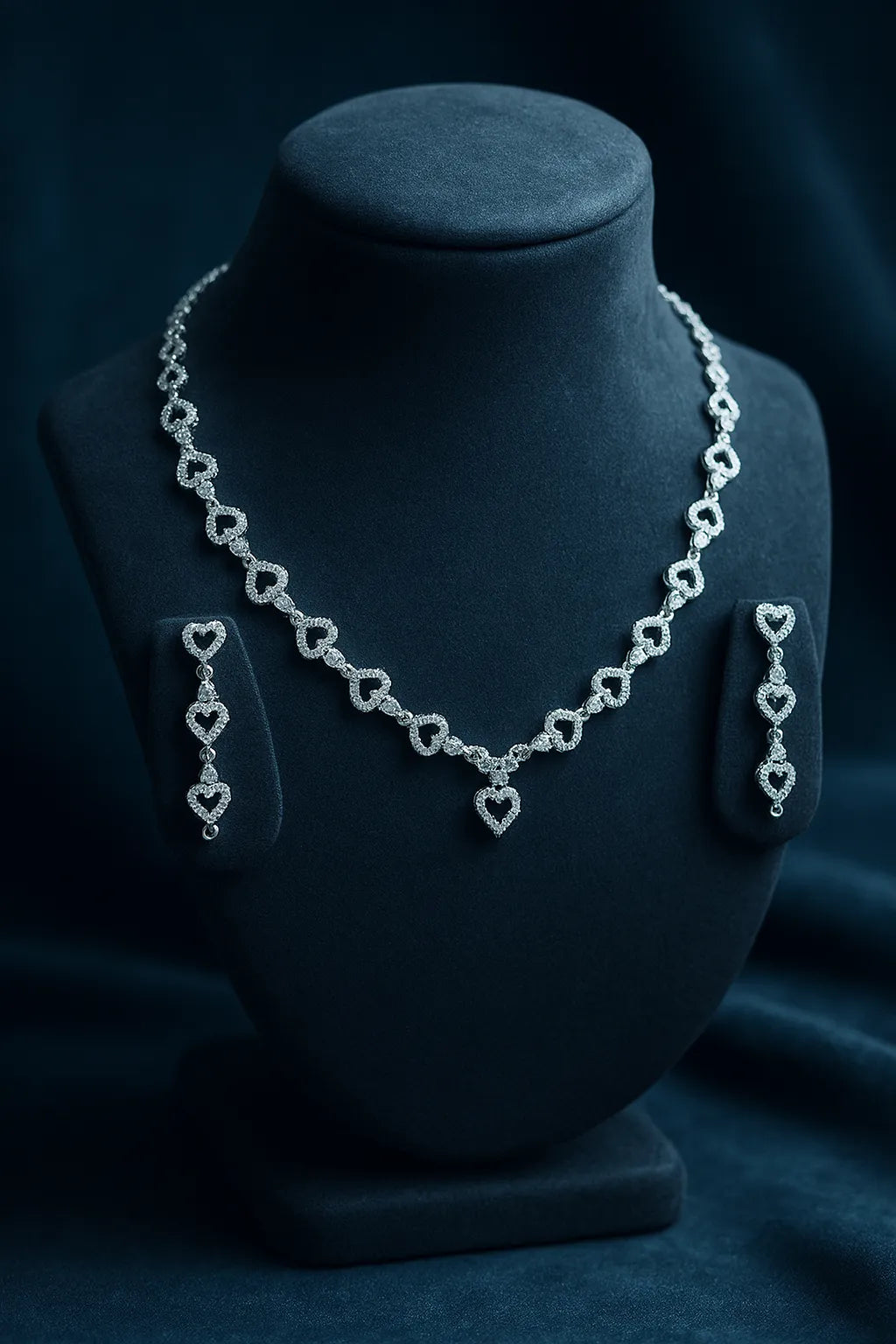 Premium Silver Necklace Set| Modern Minimal Design for Women