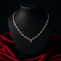 Premium Silver Necklace Set| Modern Minimal Design for Women