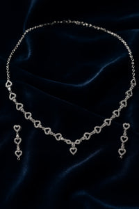 Premium Silver Necklace Set| Modern Minimal Design for Women