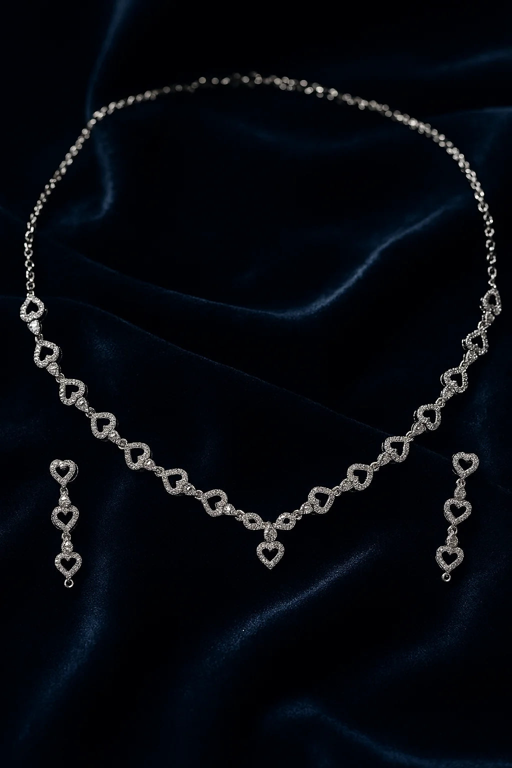 Premium Silver Necklace Set| Modern Minimal Design for Women