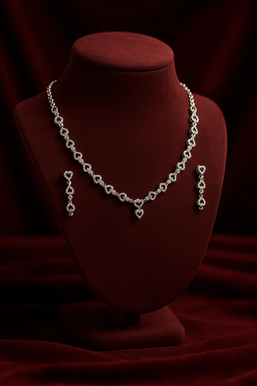 Premium Silver Necklace Set| Modern Minimal Design for Women