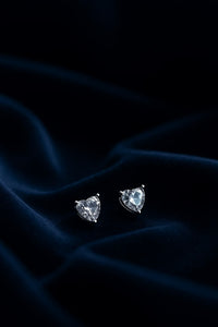 Sterling Silver Heart Cut Studs Minimalist Earring for Women Daily Wear Gift Jewelry