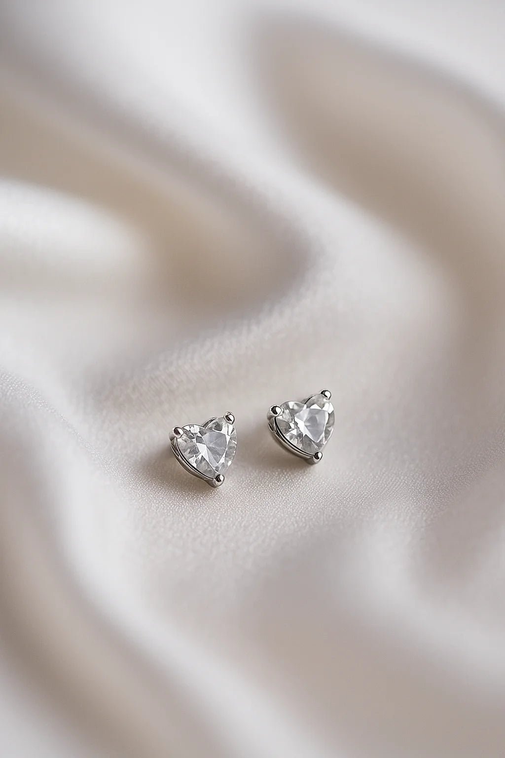 Sterling Silver Heart Cut Studs Minimalist Earring for Women Daily Wear Gift Jewelry