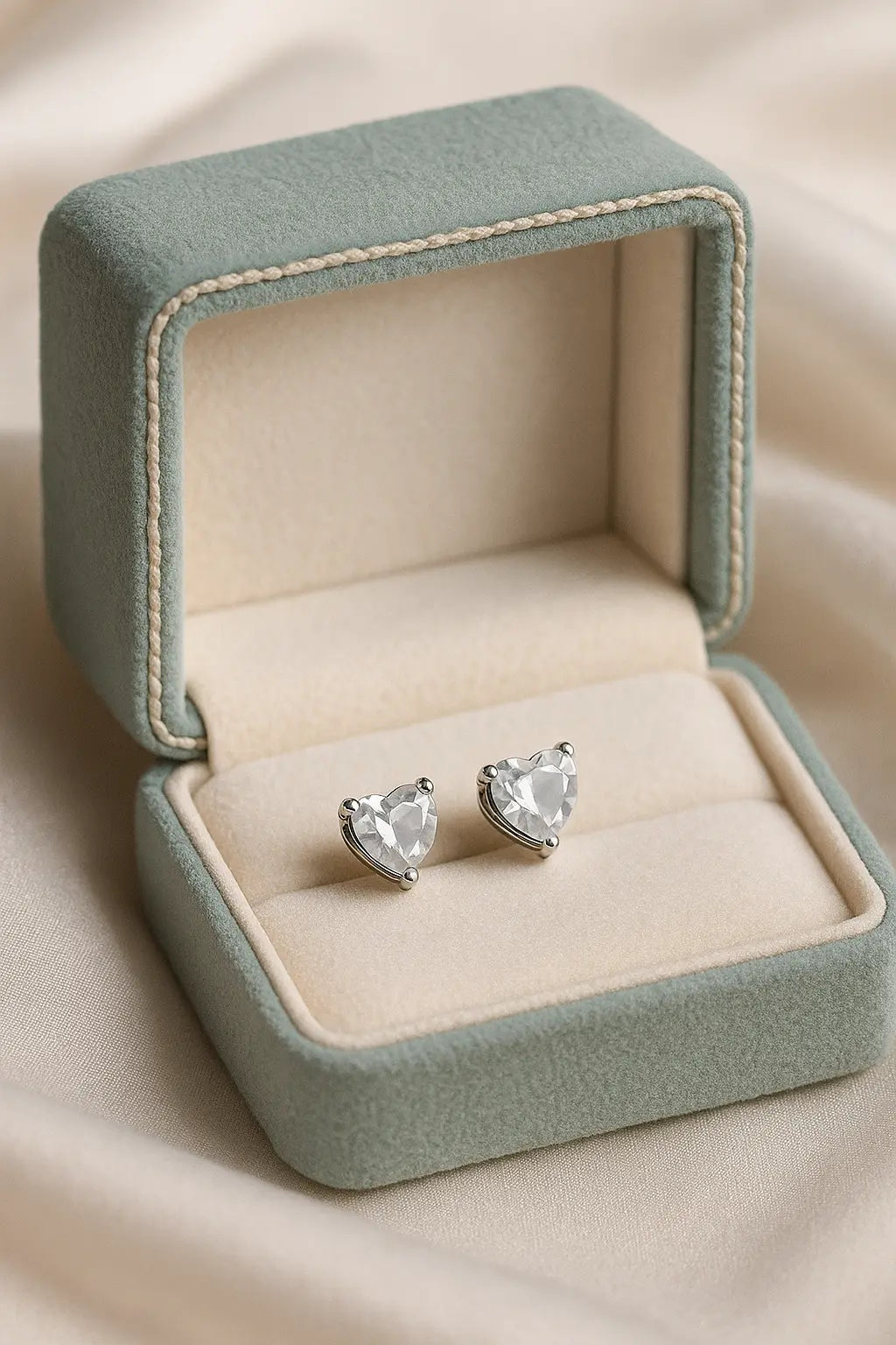 Sterling Silver Heart Cut Studs Minimalist Earring for Women Daily Wear Gift Jewelry