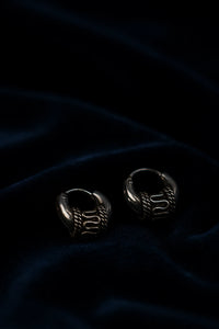 Antique Pure 925 Silver Hoop Earring for Men – Bold Design, Vintage Finish