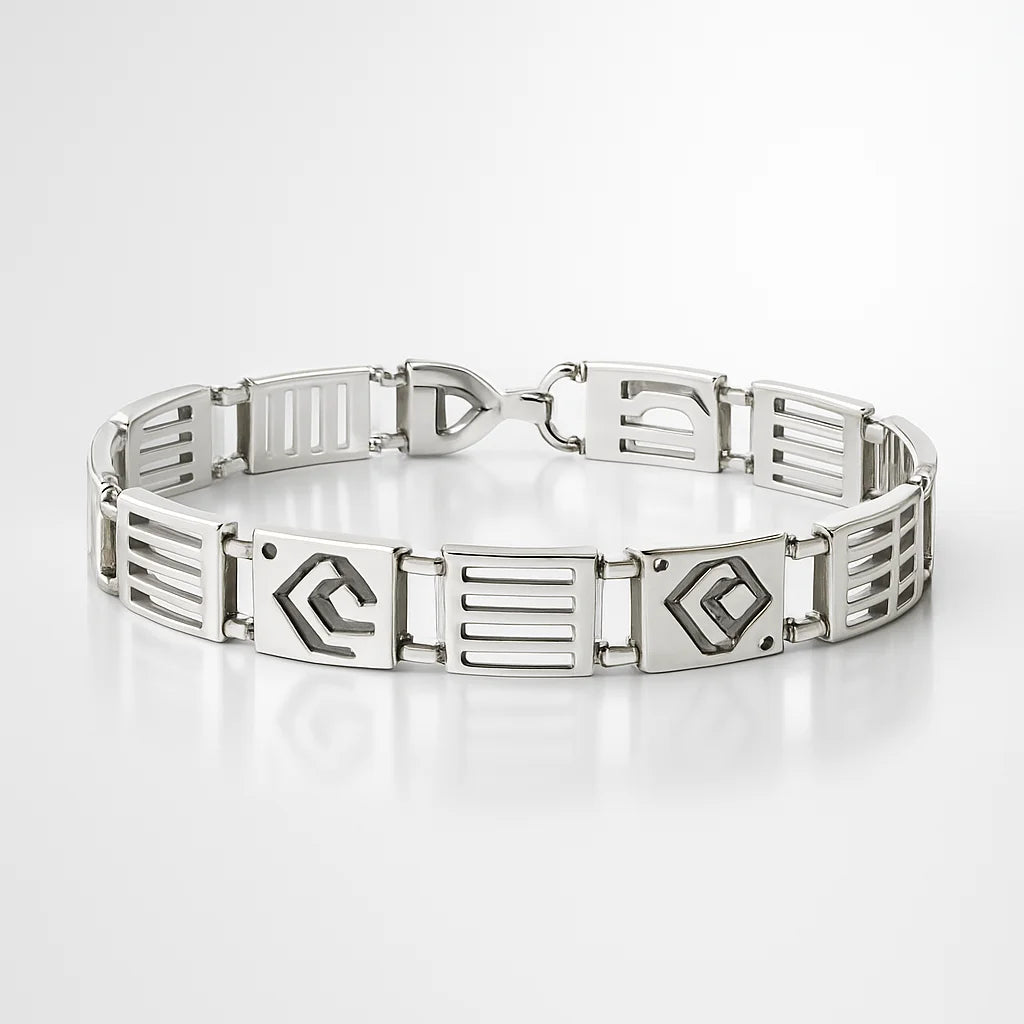 Premium 925 Silver Handcrafted Bracelet for Men – Modern Minimal Style